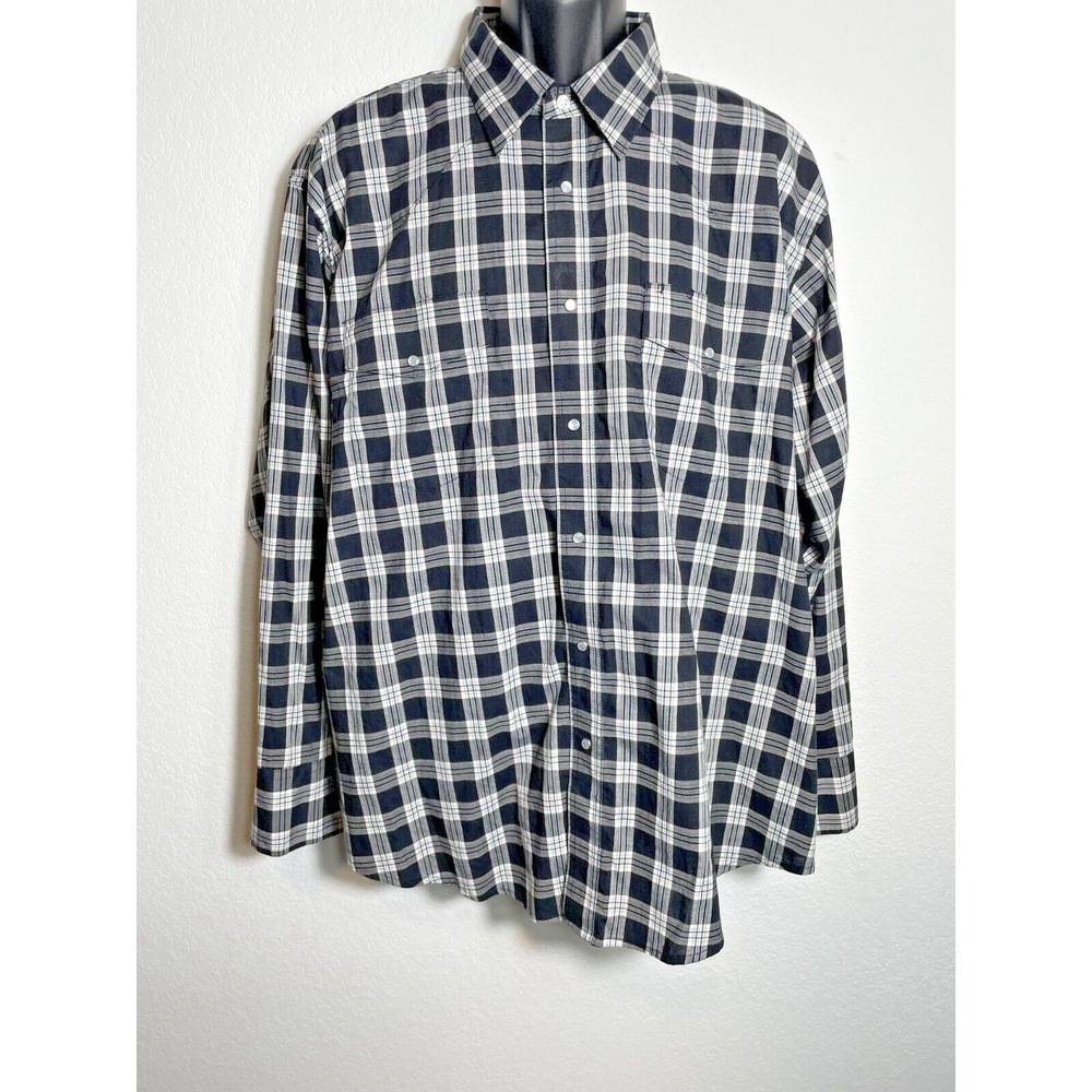 Wrangler Men's Plaid Long Sleeve Snap Front Western Shirt XXL‎